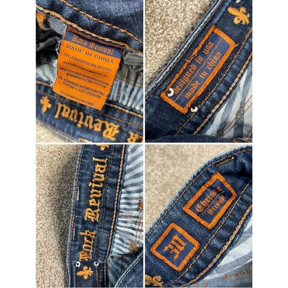 Rock Revival chrissie straight jeans size 30 low rise dark wash flip pocket Y2K - Picture 11 of 12